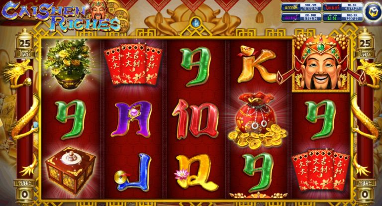 หน้าเล่นหลักภายในเกม caishen-riches