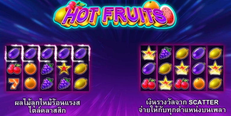 หน้าแรกของเกม Hot Fruits