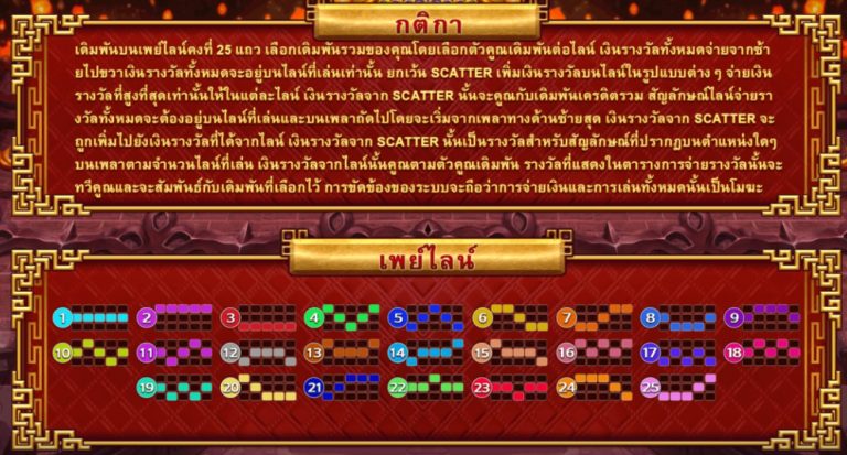 อธิบายกติกาและไลน์จ่ายของเกม Dragon Power Flame