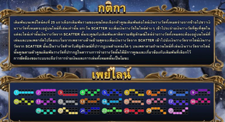 กติกาและไลน์จ่ายของเกม Lady hawk
