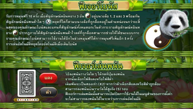 ฟีเจอร์โบนัสของเกม Wild Giant Panda