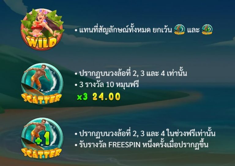 สัญลักษณ์ของเกม Hawaii Vacay