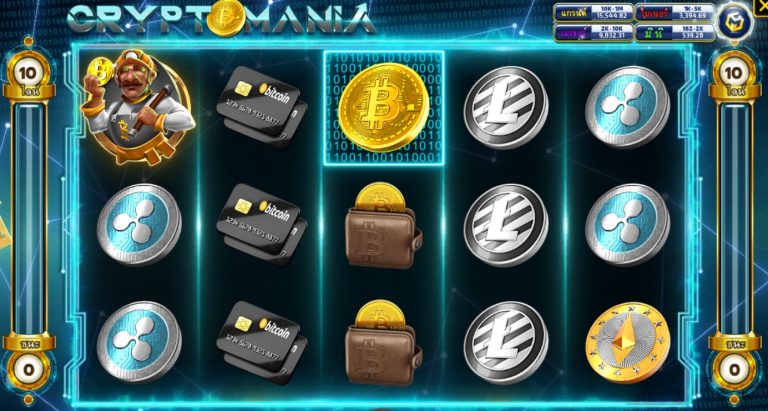 หน้าเล่นภายในเกม Crypto Mania