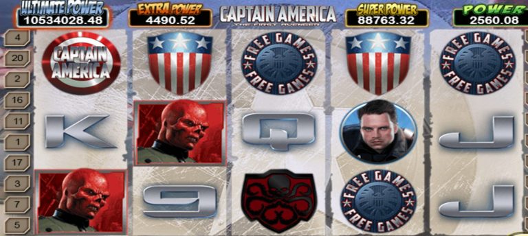 หน้าเล่นในเกม Captain America