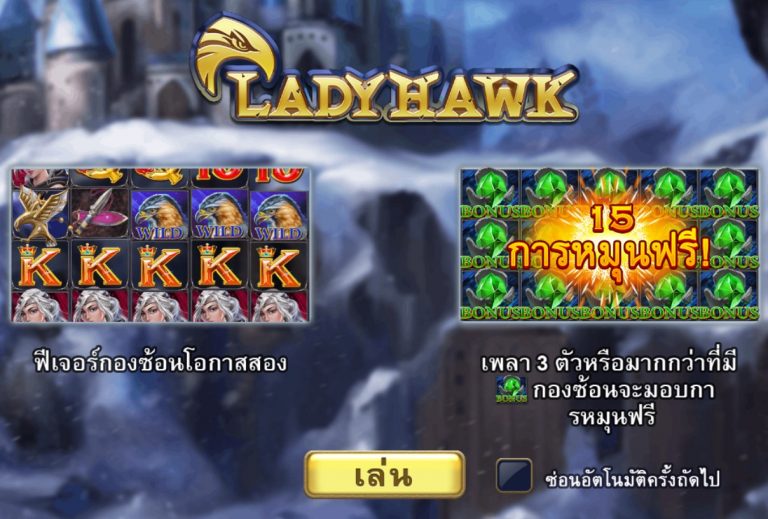 หน้าแรกของเกม Lady hawk